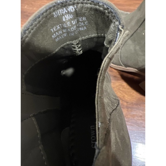 Crown‎ And Ivy Women Bootie Size 8.5 Olive Green Gold Suede - Picture 6 of 7